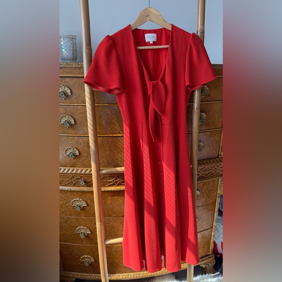 Sezane Ophelia Dress Corail - Size 34 - Picture 4 of 7